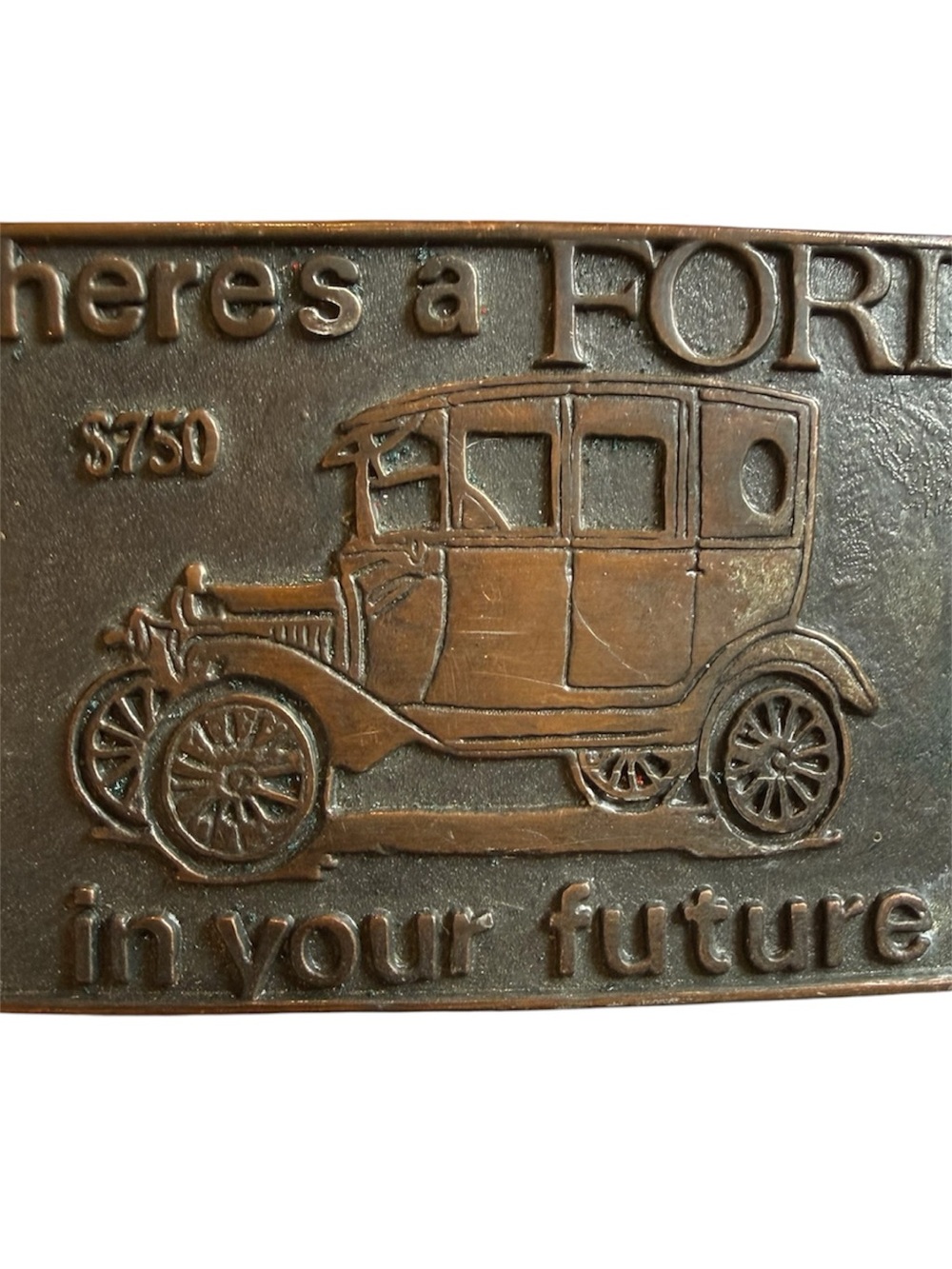 *Vintage* Bronze-Tone Ford T Model Belt Buckle